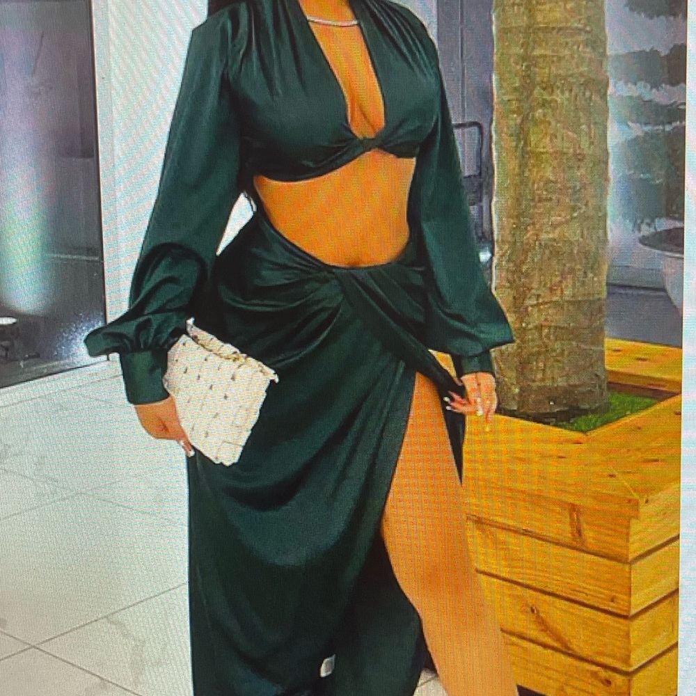 Satin Skirt Set